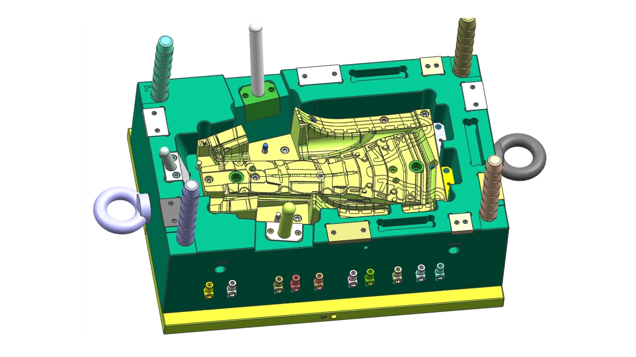 c) 模具固定侧3D图