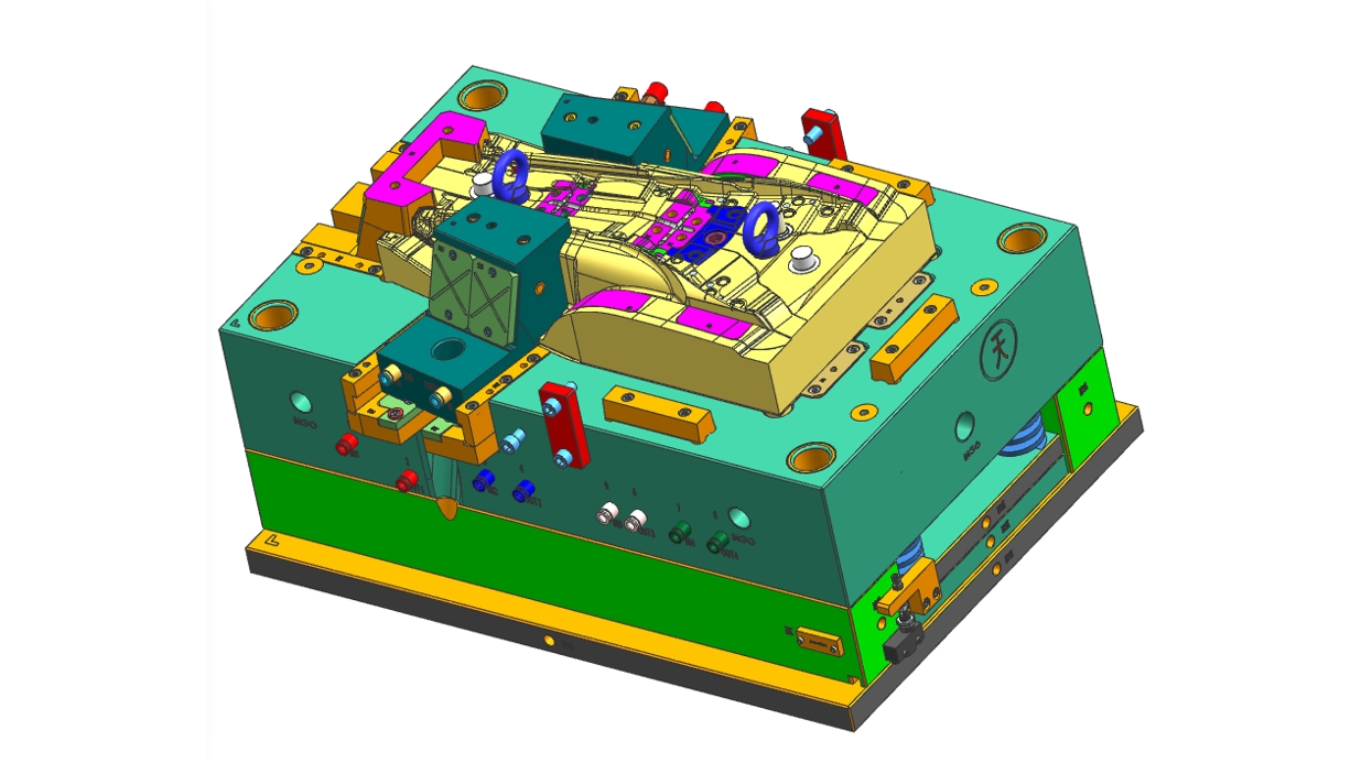 d) 模具可动侧3D图