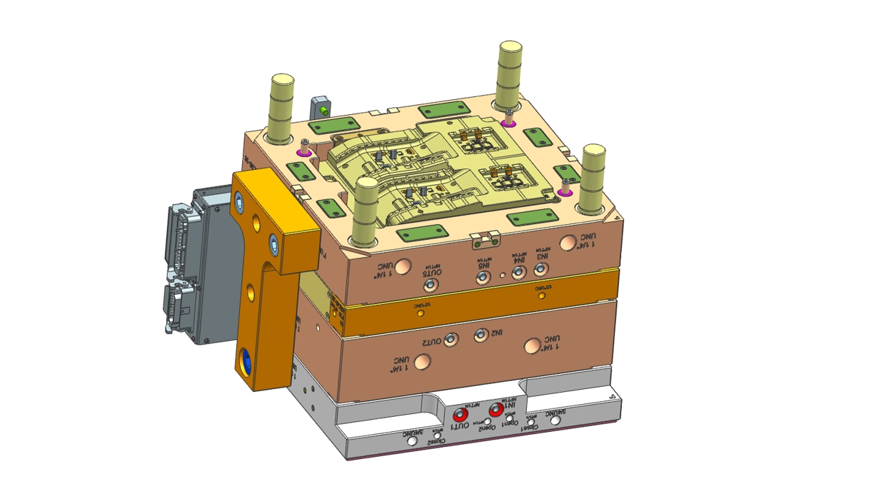 c) 前模组装3D图