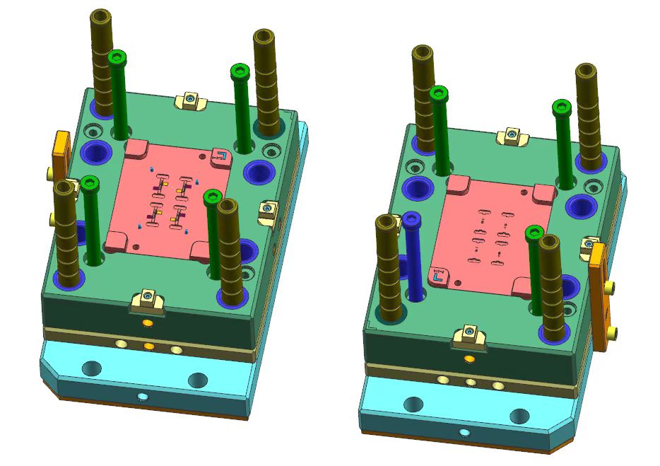 c) 模具固定侧3D图