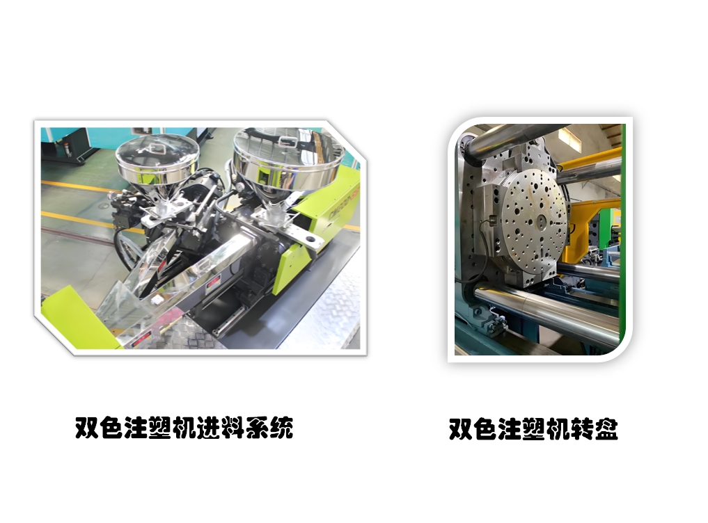 双色注塑旋转和进料结构示意图
