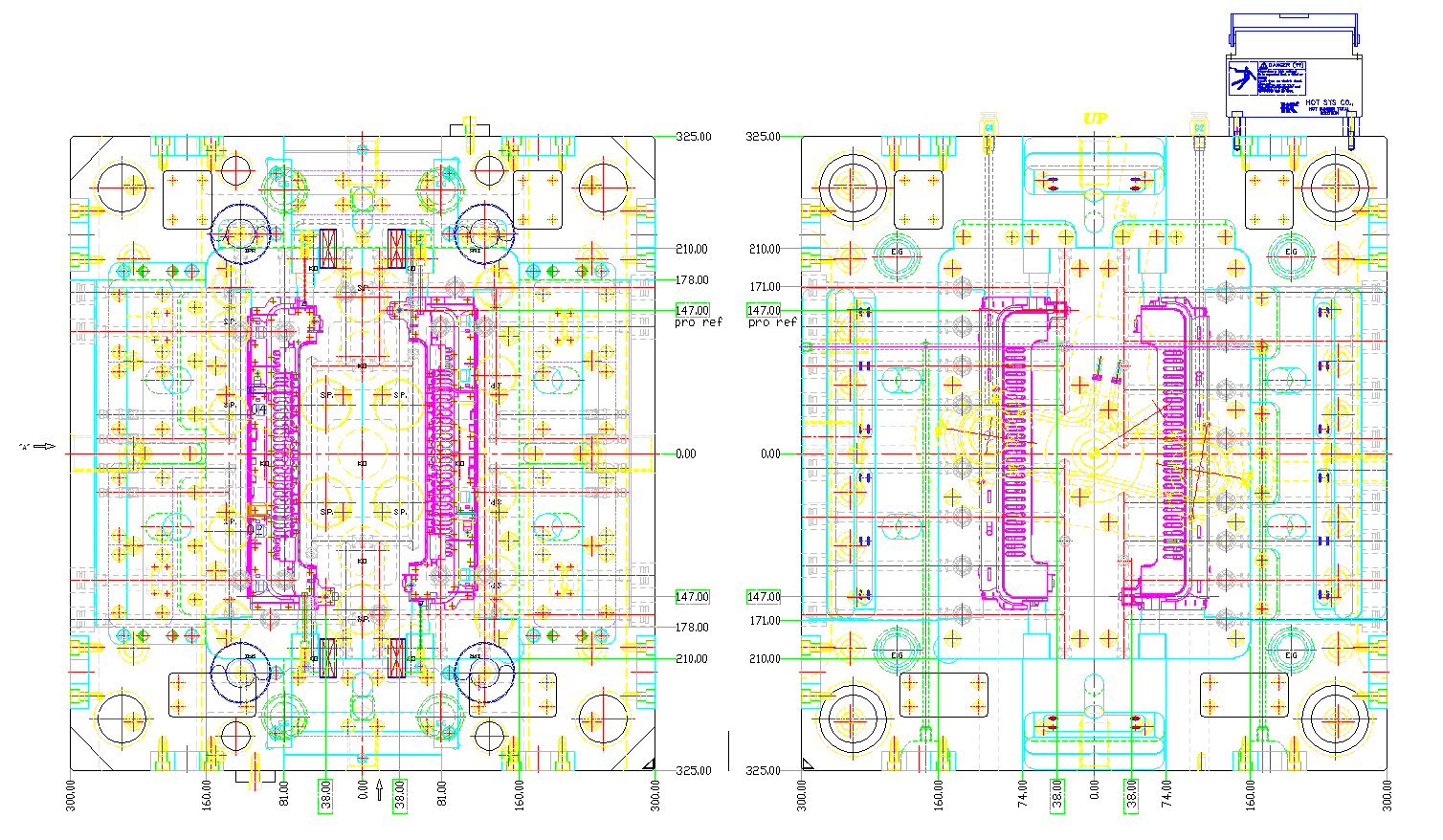 模具2D组立图平面图