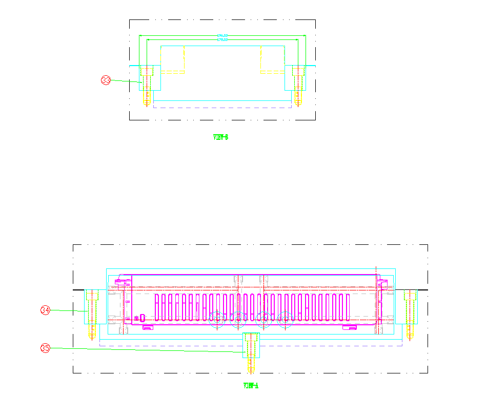 模具2D组立图滑块侧视图